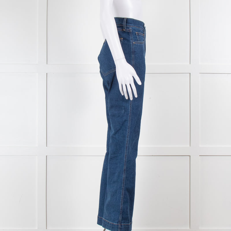 Veronica Beard High Waisted Flared Jeans