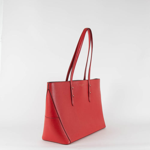 Aspinal Of London Red Leather Large Tote Bag