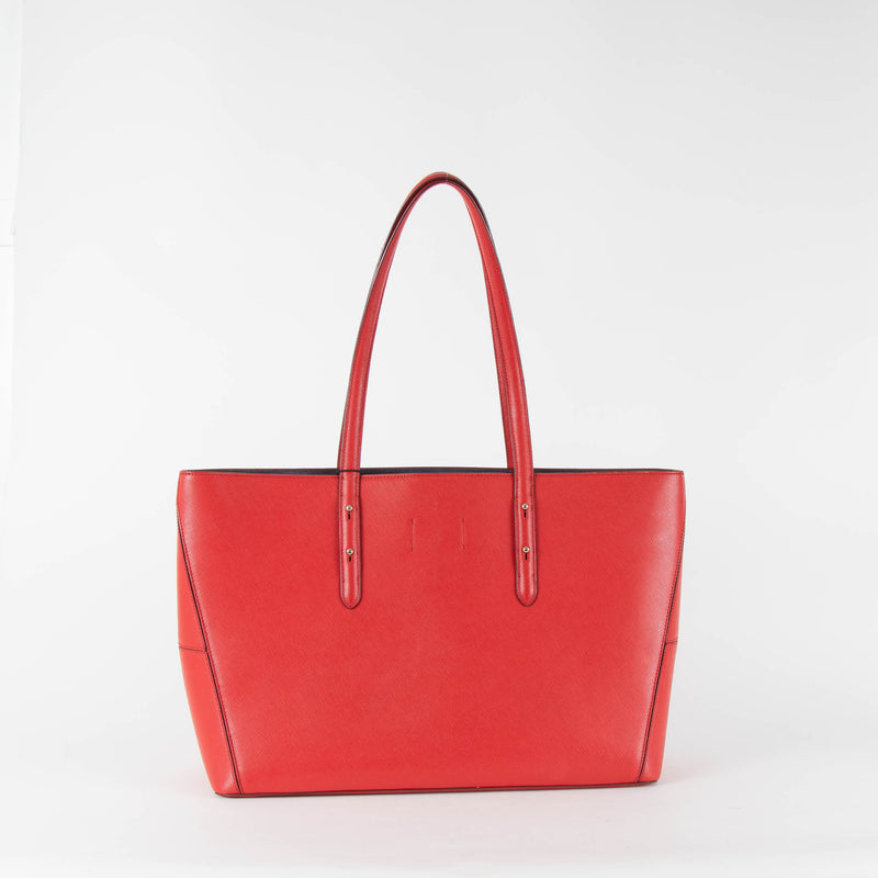 Aspinal Of London Red Leather Large Tote Bag
