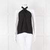 A.L.C Black Plisse Halterneck Blouse