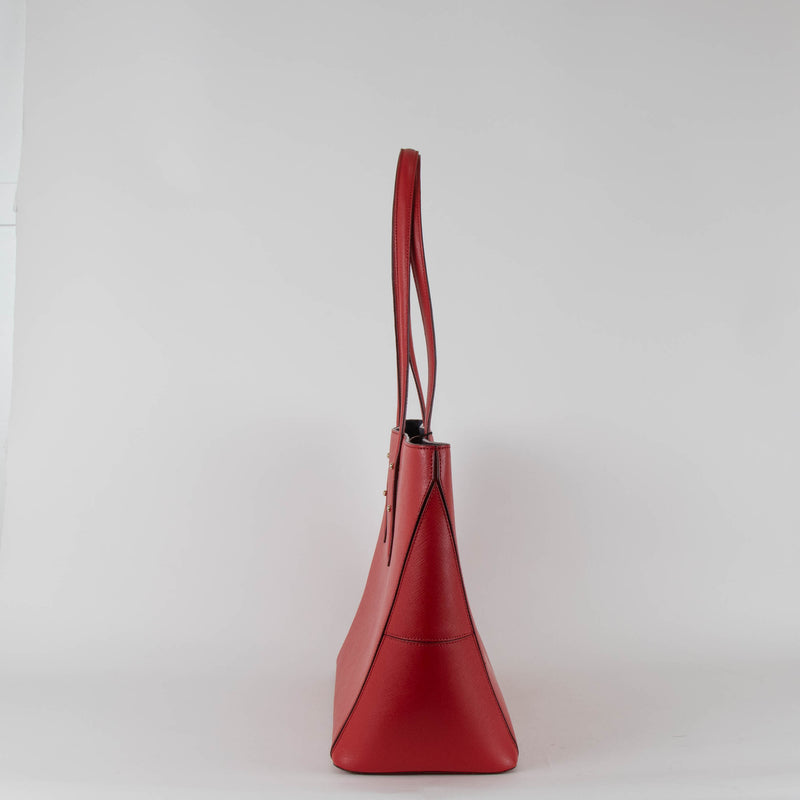 Aspinal Of London Red Leather Large Tote Bag