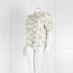 Me + Em Pale Floral Blouse With Lace Collar