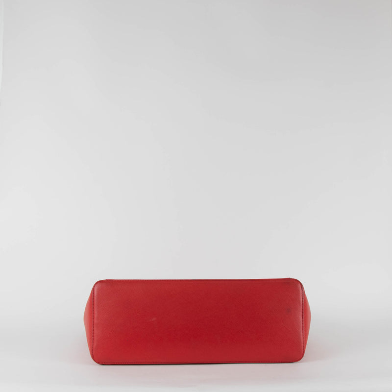 Aspinal Of London Red Leather Large Tote Bag