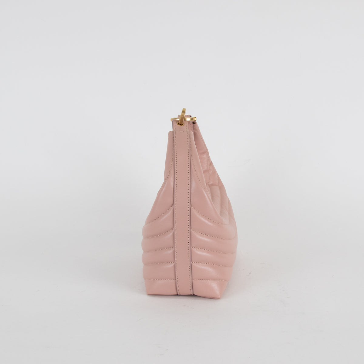 Salvatore Ferragamo Pale Pink Calfskin Quilted Leather Handbag