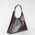 Staud Brown Croc Effect Rey Bag