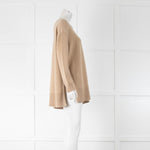 Max Mara Beige Round Neck Jumper with Side Splits