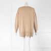 Max Mara Beige Round Neck Jumper with Side Splits