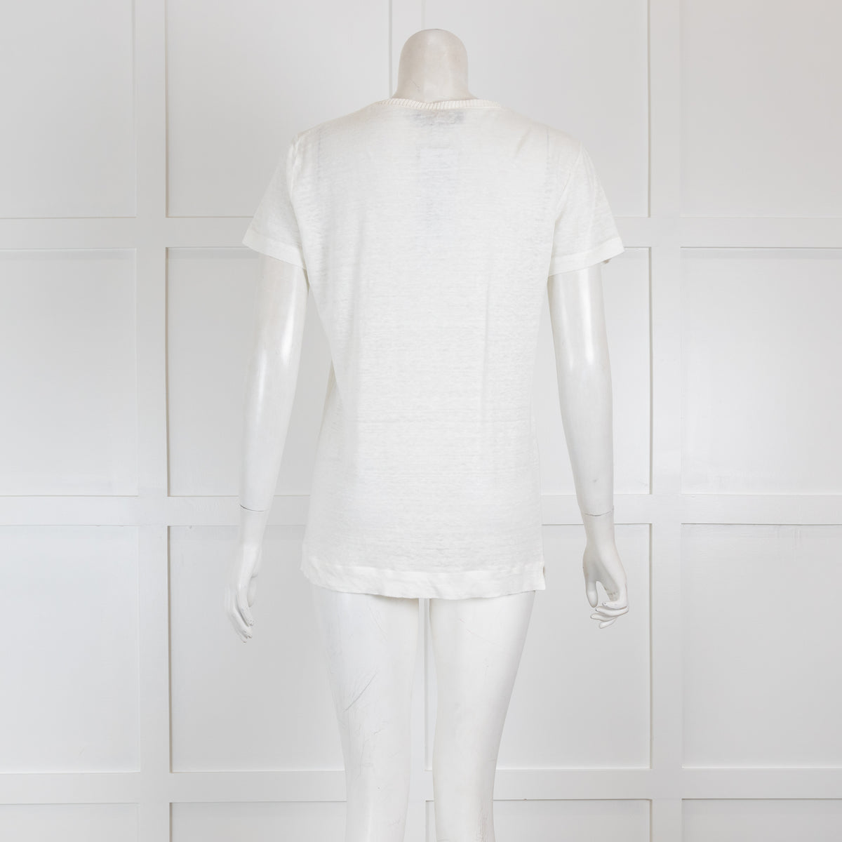 Loro Piana Cream Fine Knit Short Sleeve Top