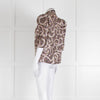Sandro Silk Multicoloured Floral Top With Puffed Sleeves