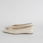 Toteme Cream Asymmetric Leather Ballet Flats