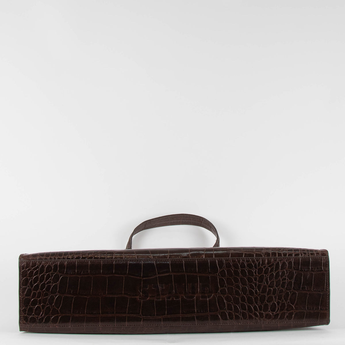 Staud Brown Croc Effect Rey Bag