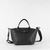 Longchamp Black Leather Le Pliage Tote Bag