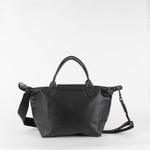 Longchamp Black Leather Le Pliage Tote Bag