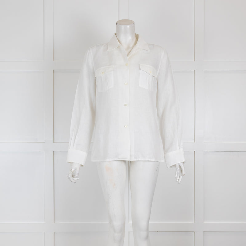 Loro Piana White Linen Shirt