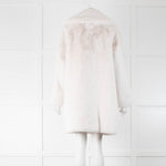 Donna Karan Cream Faux Fur Coat