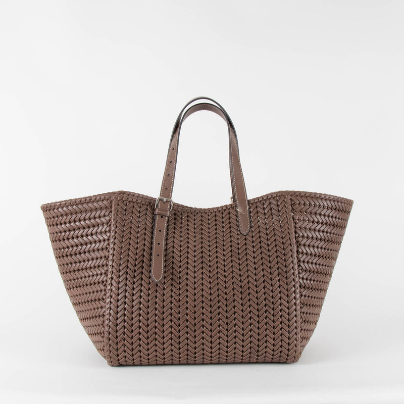 Anya Hinmarch Neeson Brown Leather Tote Bag