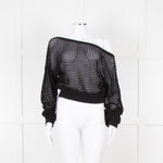 Alo Black Crochet Crop Jumper
