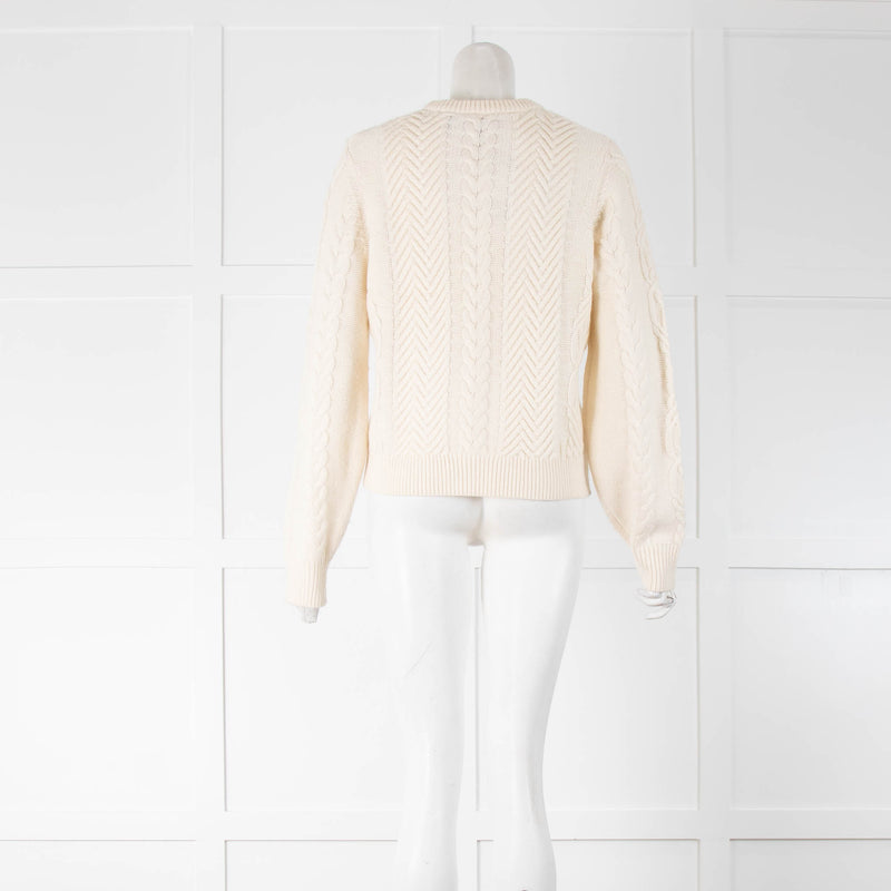 Theory Cream Cable Knit Jumper