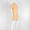 Sandro Yellow Lace Short Sleeve Shift Dress with Front Poppers