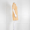 Sandro Yellow Lace Short Sleeve Shift Dress with Front Poppers