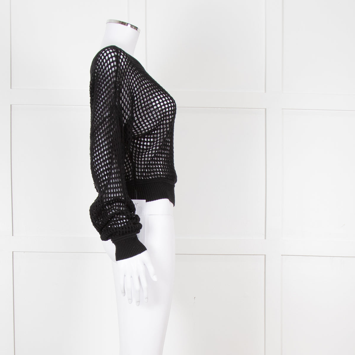 Alo Black Crochet Crop Jumper