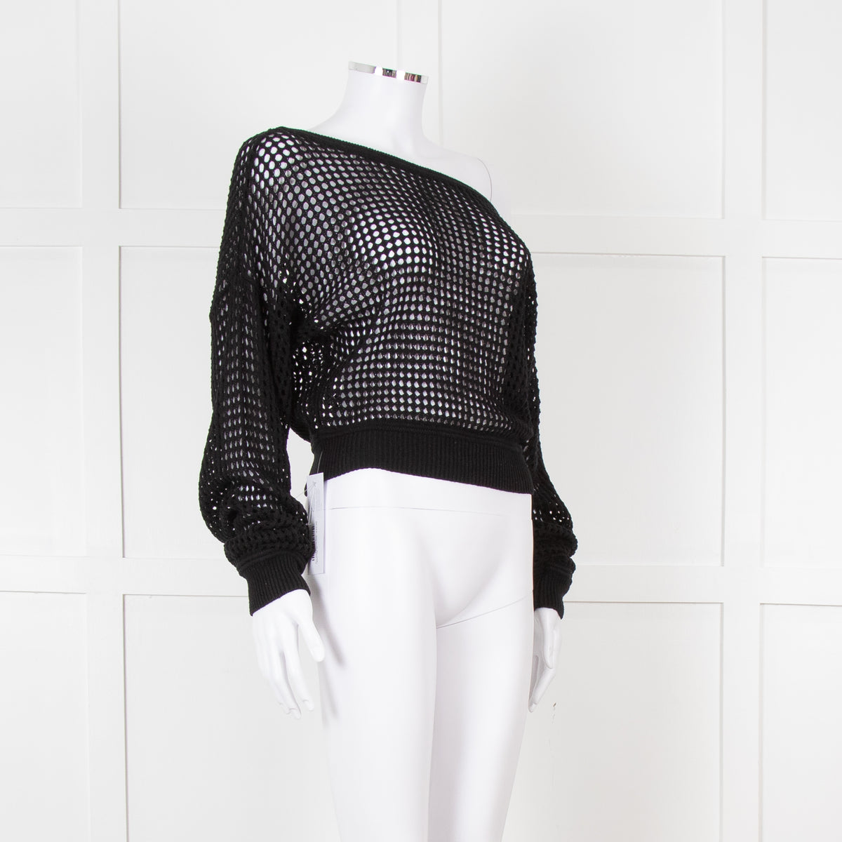 Alo Black Crochet Crop Jumper