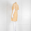 Sandro Yellow Lace Short Sleeve Shift Dress with Front Poppers