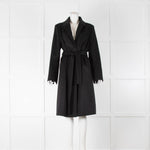Strenesse Black Cashmere Belted Coat