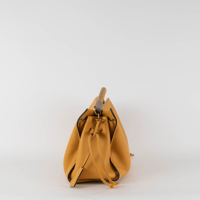 Mulberry Large Mustard Iris Bag With Twilly