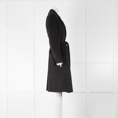 Strenesse Black Cashmere Belted Coat