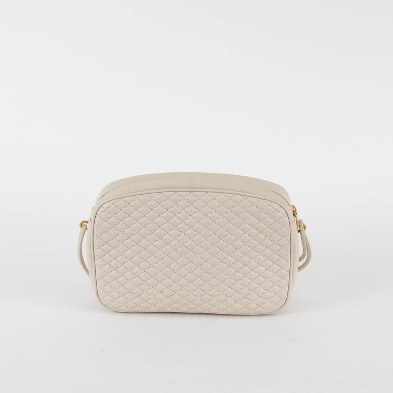 Saint Laurent Off White Quilted Victoire Crossbody Bag