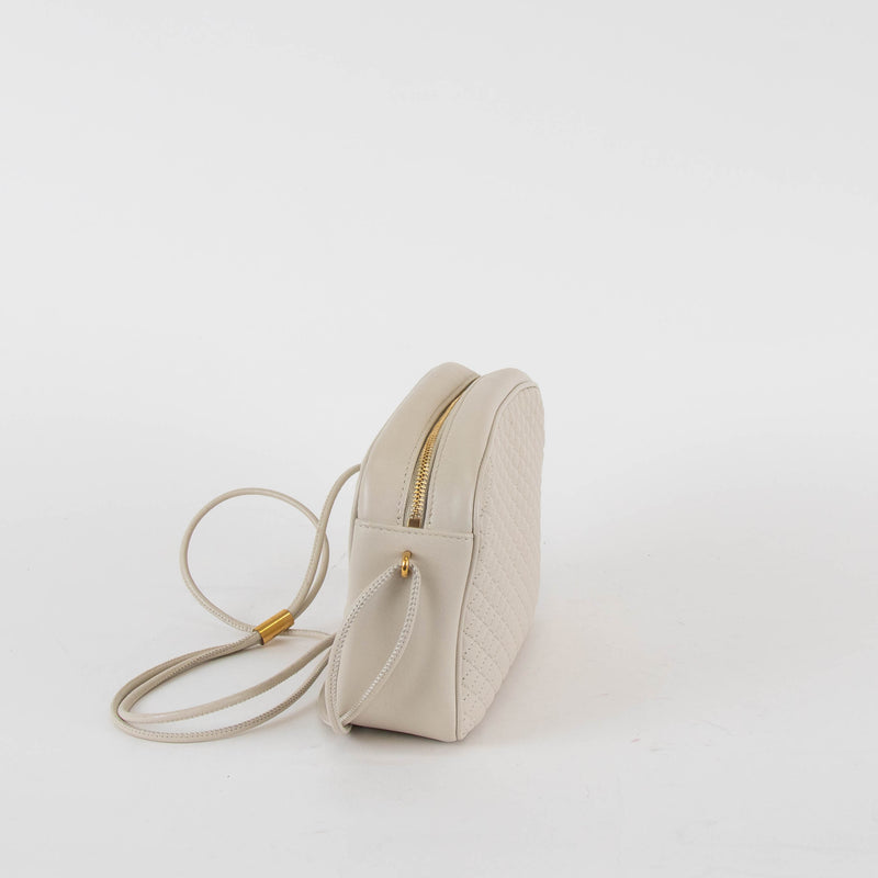 Saint Laurent Off White Quilted Victoire Crossbody Bag