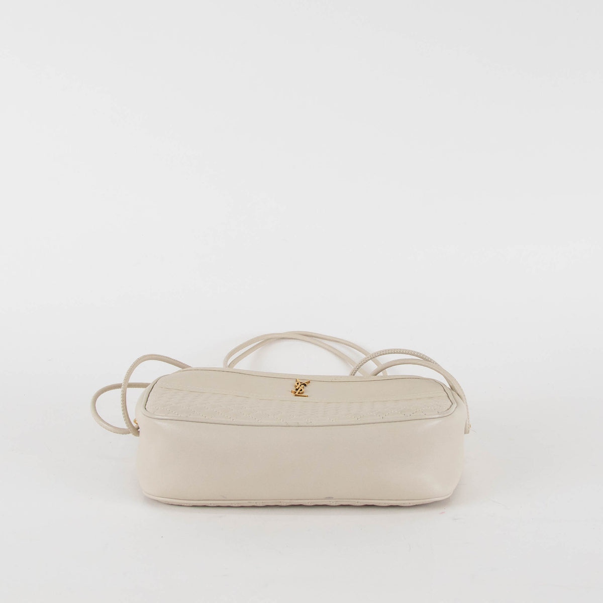 Saint Laurent Off White Quilted Victoire Crossbody Bag