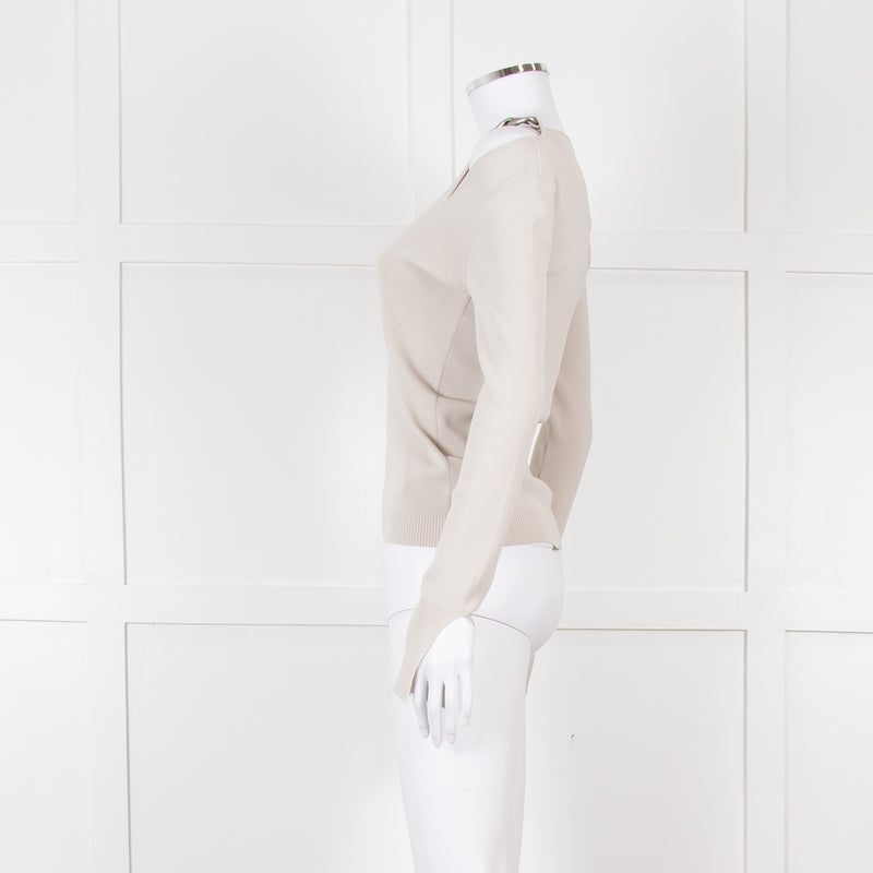 Patrizia Pepe Grey Jumper With Shoulder Chain Detail