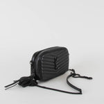 Saint Laurent Black Chevron Mini Lou Camera Bag