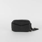 Saint Laurent Black Chevron Mini Lou Camera Bag