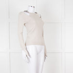 Patrizia Pepe Grey Jumper With Shoulder Chain Detail