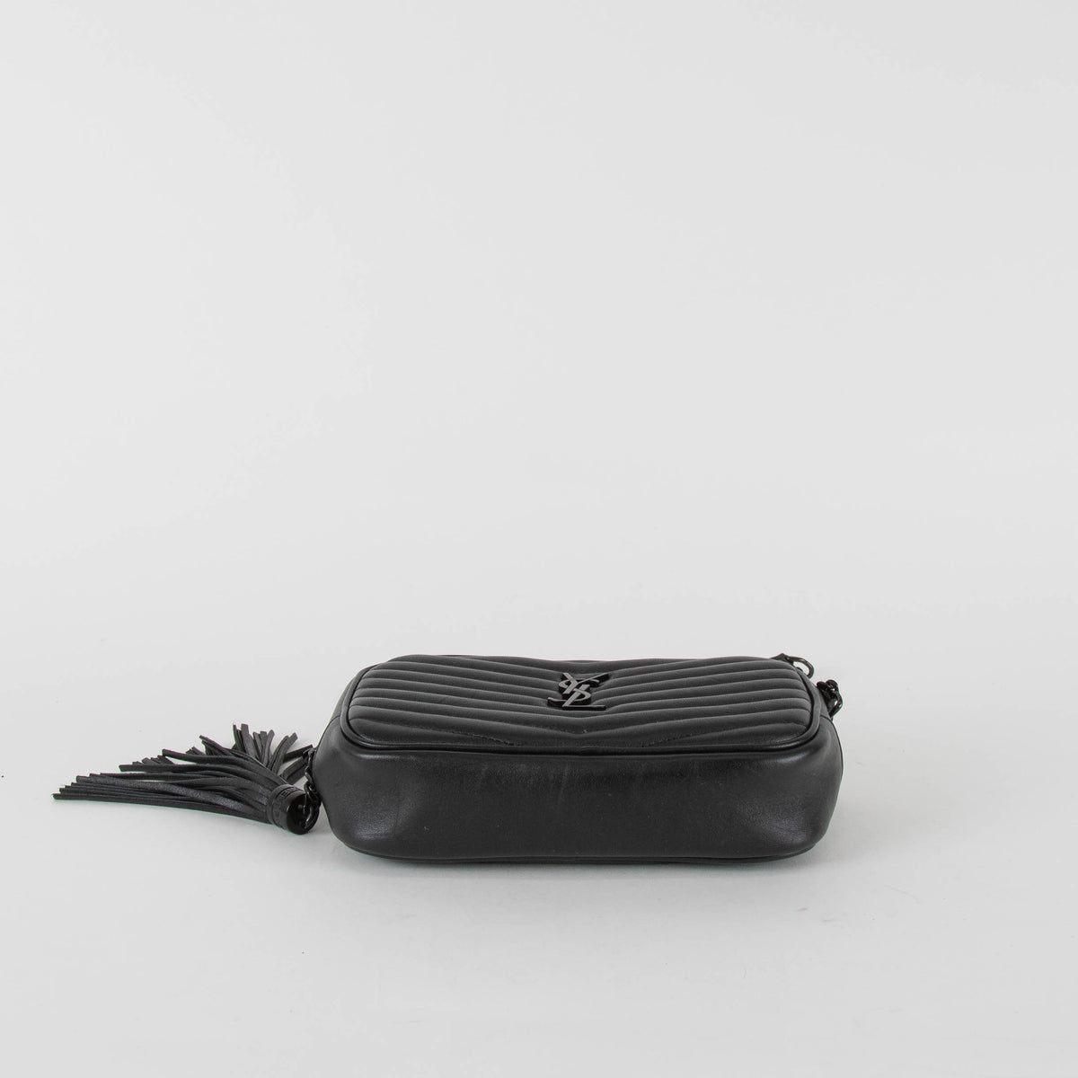 Saint Laurent Black Chevron Mini Lou Camera Bag
