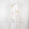 Miss June White Beach Dress with Pastel Embroidery