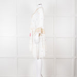 Miss June White Beach Dress with Pastel Embroidery