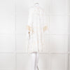 Miss June White Beach Dress with Pastel Embroidery