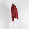 L' Agence Red Long Sleeve Silk Shirt
