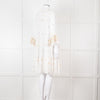 Miss June White Beach Dress with Pastel Embroidery