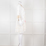 Miss June White Beach Dress with Pastel Embroidery
