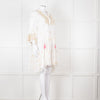 Miss June White Beach Dress with Pastel Embroidery