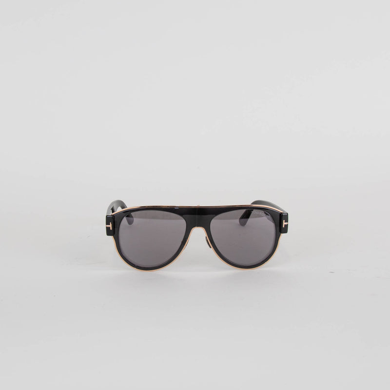 Tom Ford Black Oversized Aviator Sunglasses