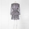 The Kooples Metallic Silver Tiered Mini Dress