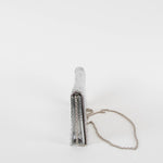 Christian Dior Silver Snakeskin Clutch Bag