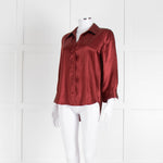 L' Agence Red Long Sleeve Silk Shirt