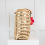 Kate Spade Sequin Raffia Bag with Coloured Pom Pom